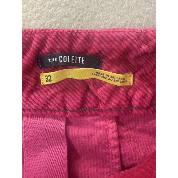 Anthropologie MAEVE The Colette 32 Cropped Wide Leg Corduroy Pants Raspberry - Picture 9 of 13
